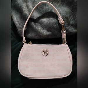 Pink Heart-Emblem Shoulder Bag